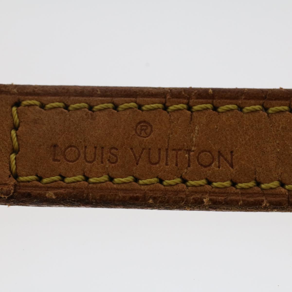 LOUIS VUITTON Shoulder Strap Leather 36.2"" Beige LV Auth 49175