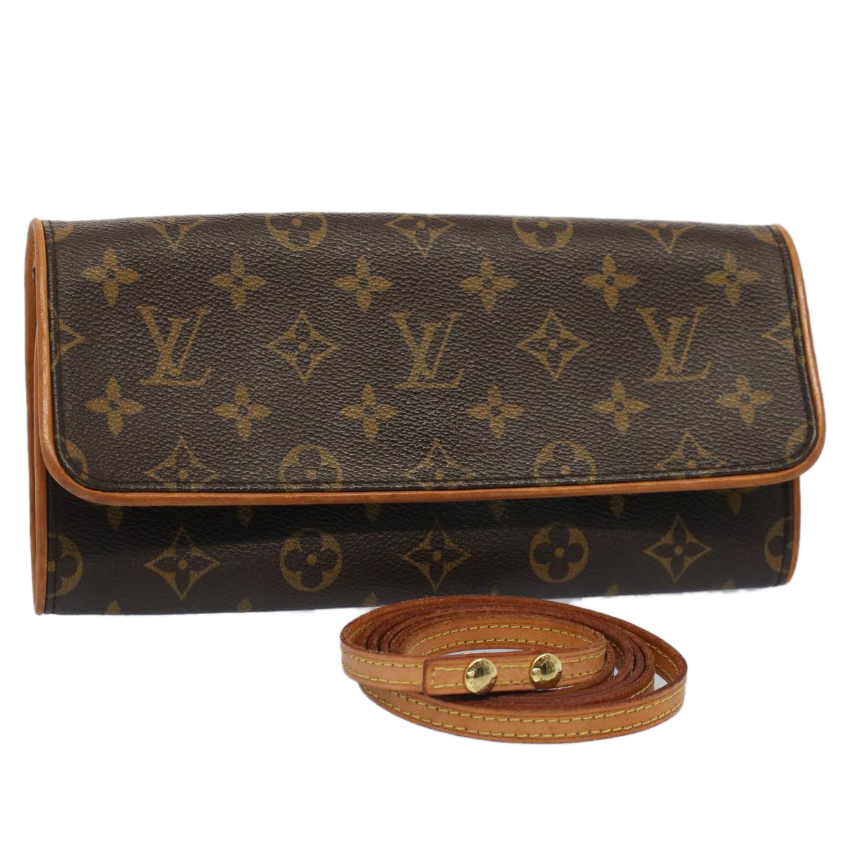 LOUIS VUITTON Monogram Pochette Twin GM Shoulder Bag M51852 LV Auth 49215