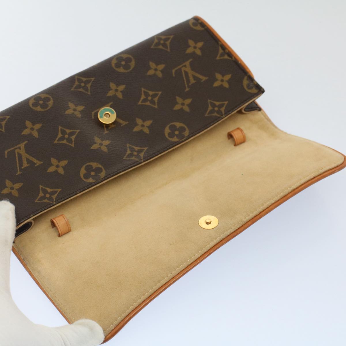 LOUIS VUITTON Monogram Pochette Twin GM Shoulder Bag M51852 LV Auth 49215