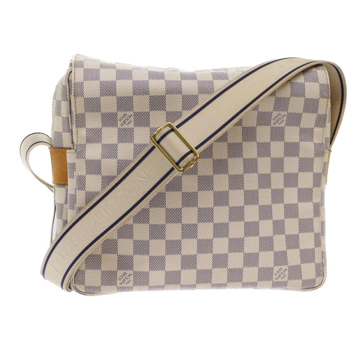 LOUIS VUITTON Damier Azur Naviglio Shoulder Bag N51189 LV Auth 49230