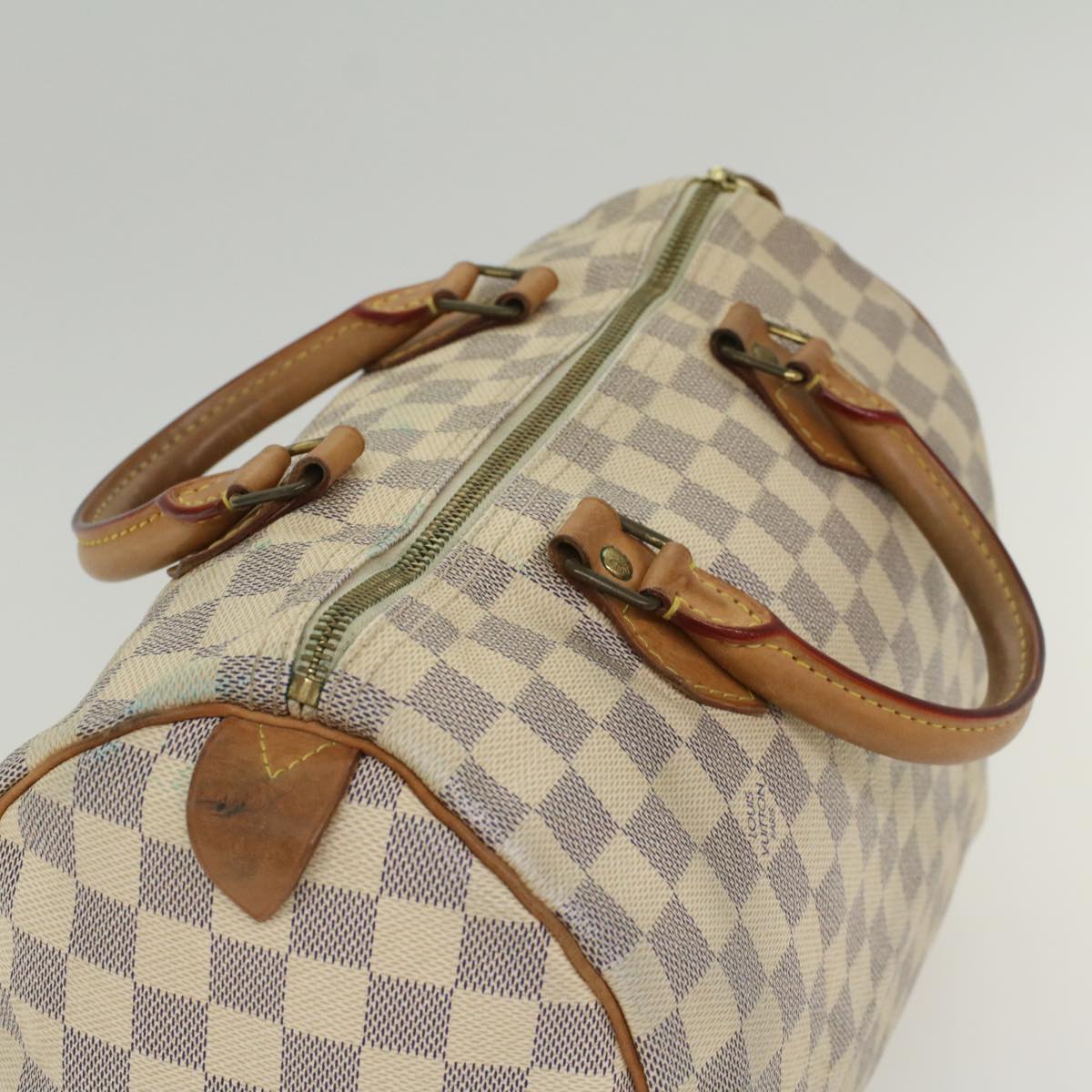 LOUIS VUITTON Damier Azur Speedy 30 Hand Bag N41533 LV Auth 49232