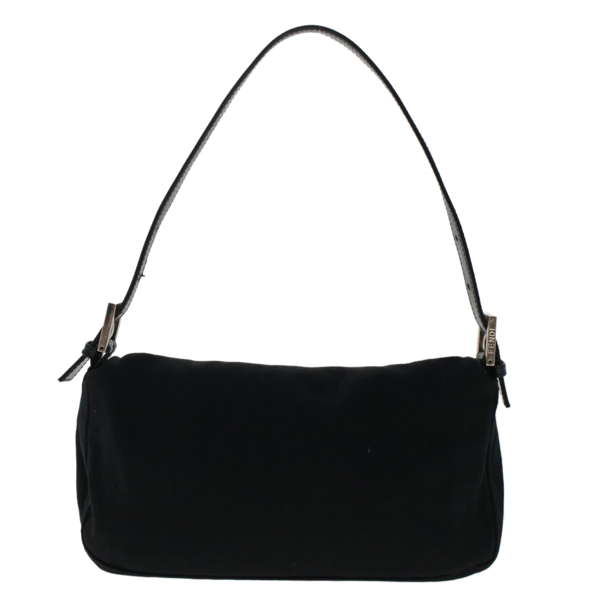 FENDI Mamma Baguette Shoulder Bag Nylon Black Auth 49276 - 0