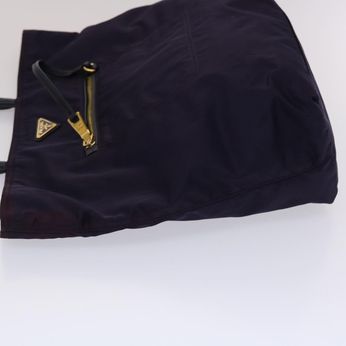 PRADA Tote Bag Nylon Leather Purple Auth 49304