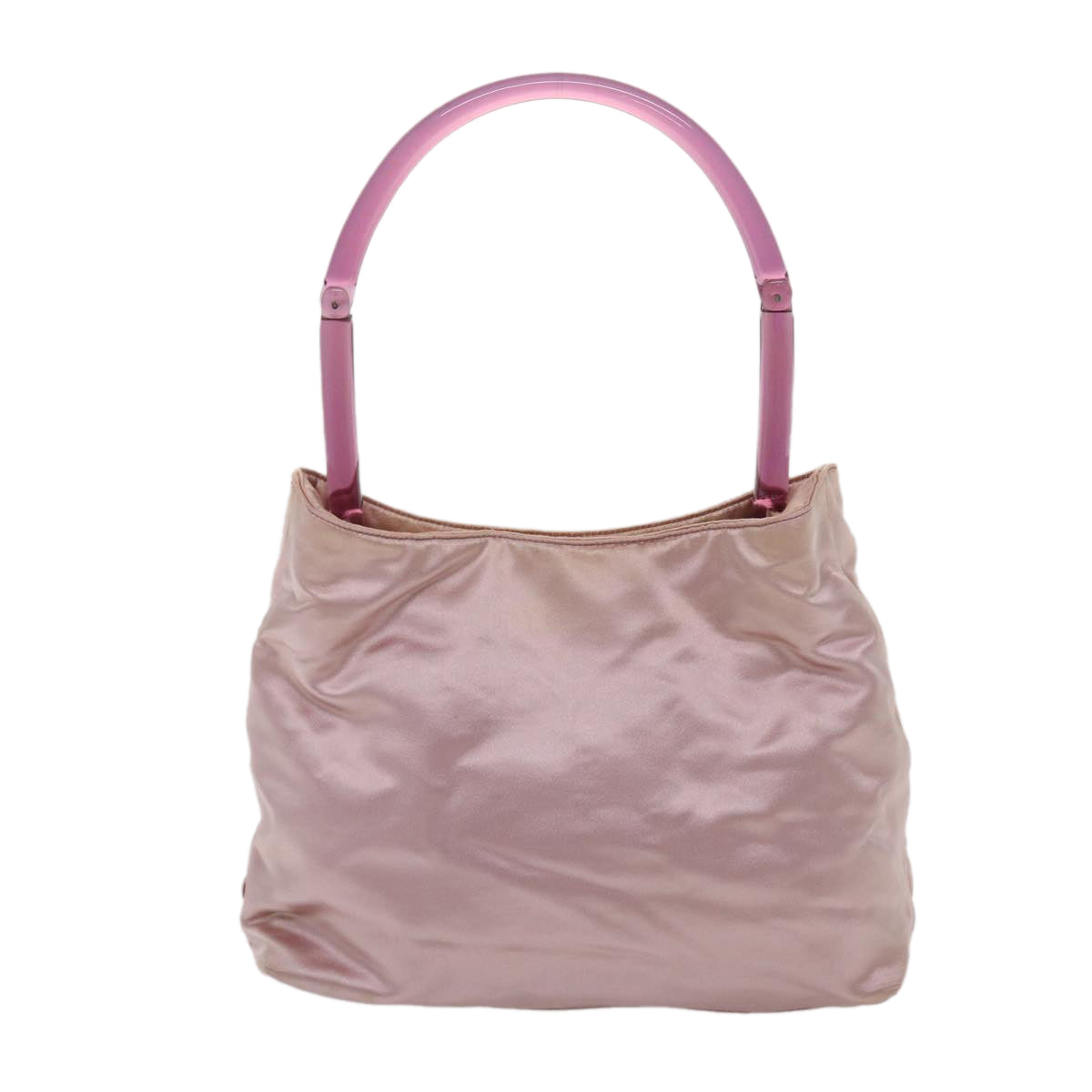 PRADA Hand Bag Satin Pink Auth 49310 - 0