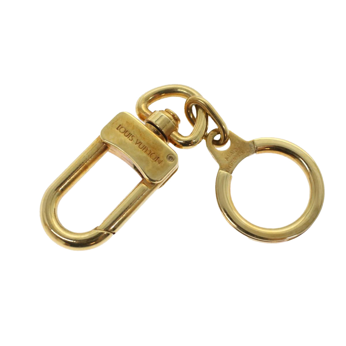 LOUIS VUITTON Anneau Cles Key Holder Metal Gold Tone LV Auth 49318 - 0