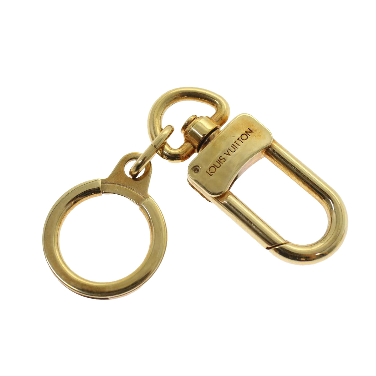 LOUIS VUITTON Anneau Cles Key Holder Metal Gold Tone LV Auth 49318