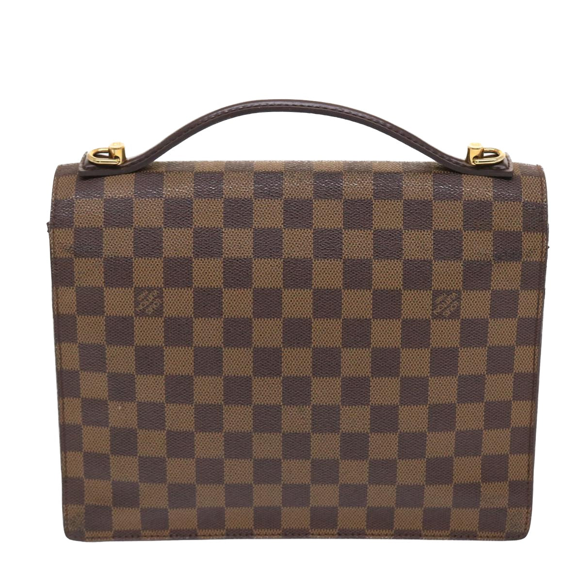 LOUIS VUITTON Damier Ebene Monceau 28 Hand Bag SPO 2way N48088 LV Auth 49347 - 0