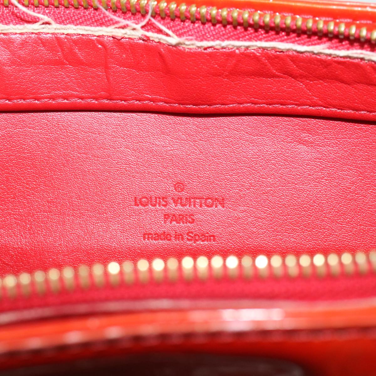 LOUIS VUITTON Monogram Vernis Houston Hand Bag Red M91092 LV Auth 49348