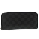 LOUIS VUITTON Damier Graphite Zippy Wallet Vertical Wallet N63095 LV Auth 49380-2