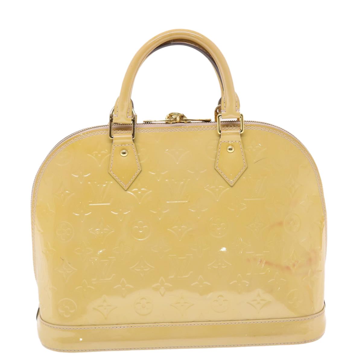 LOUIS VUITTON Monogram Vernis Alma PM Bag Beige Rose Angelique M90170 Auth 49393 - 0