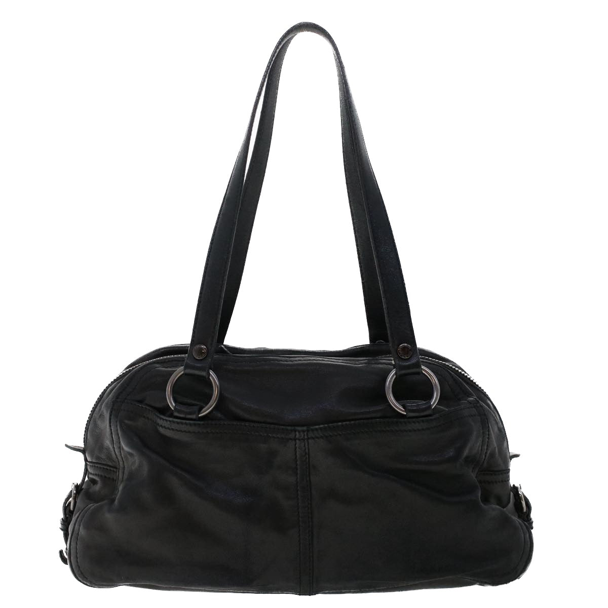 PRADA Shoulder Bag Leather Black Auth 49401 - 0