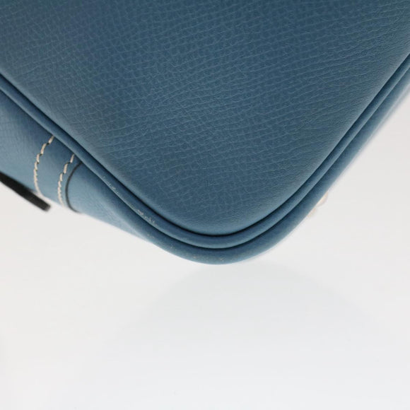 HERMES Purum 20 Hand Bag Leather Light Blue Auth 49423A