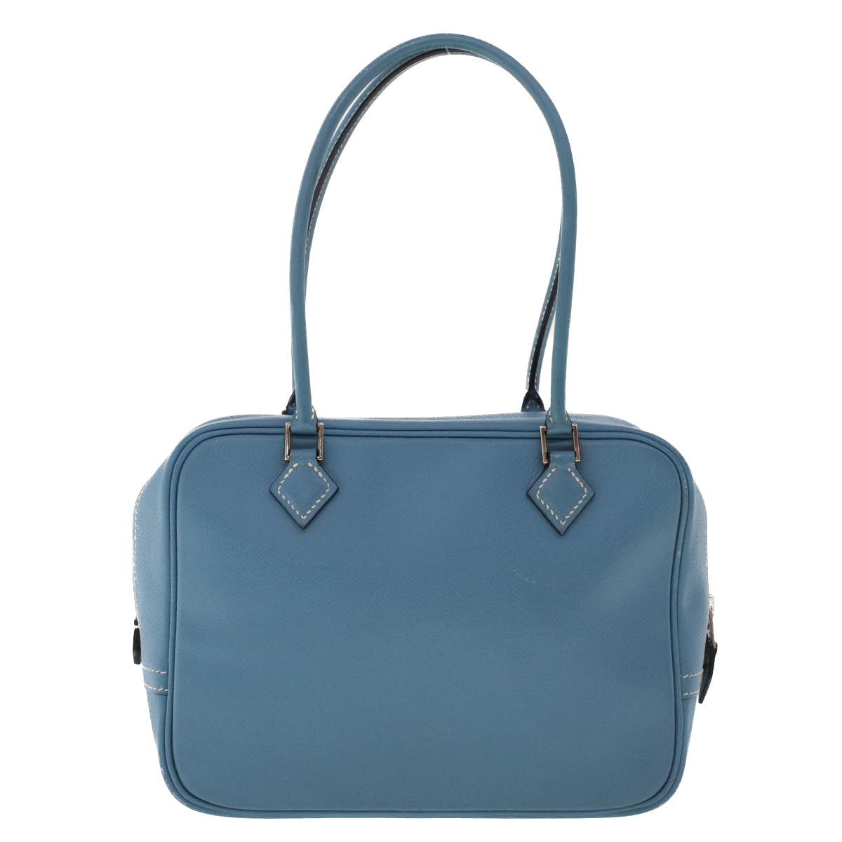 HERMES Purum 20 Hand Bag Leather Light Blue Auth 49423A - 0