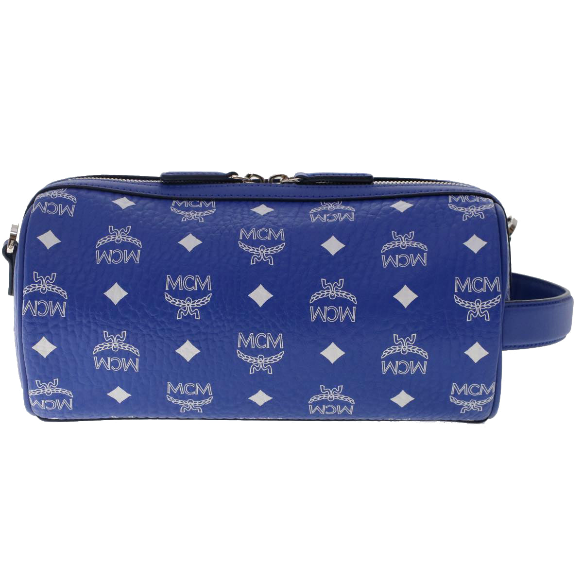 MCM Vicetos Logogram Shoulder Bag PVC Leather Blue Auth 49441 - 0