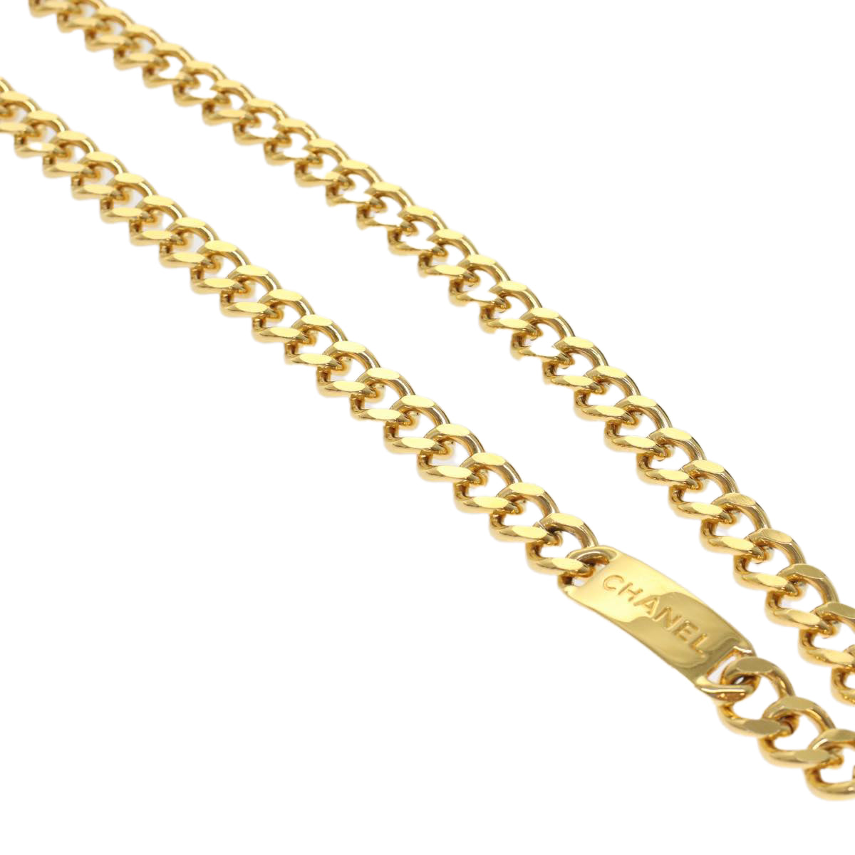 CHANEL Chain Belt Gold Tone CC Auth 49456A