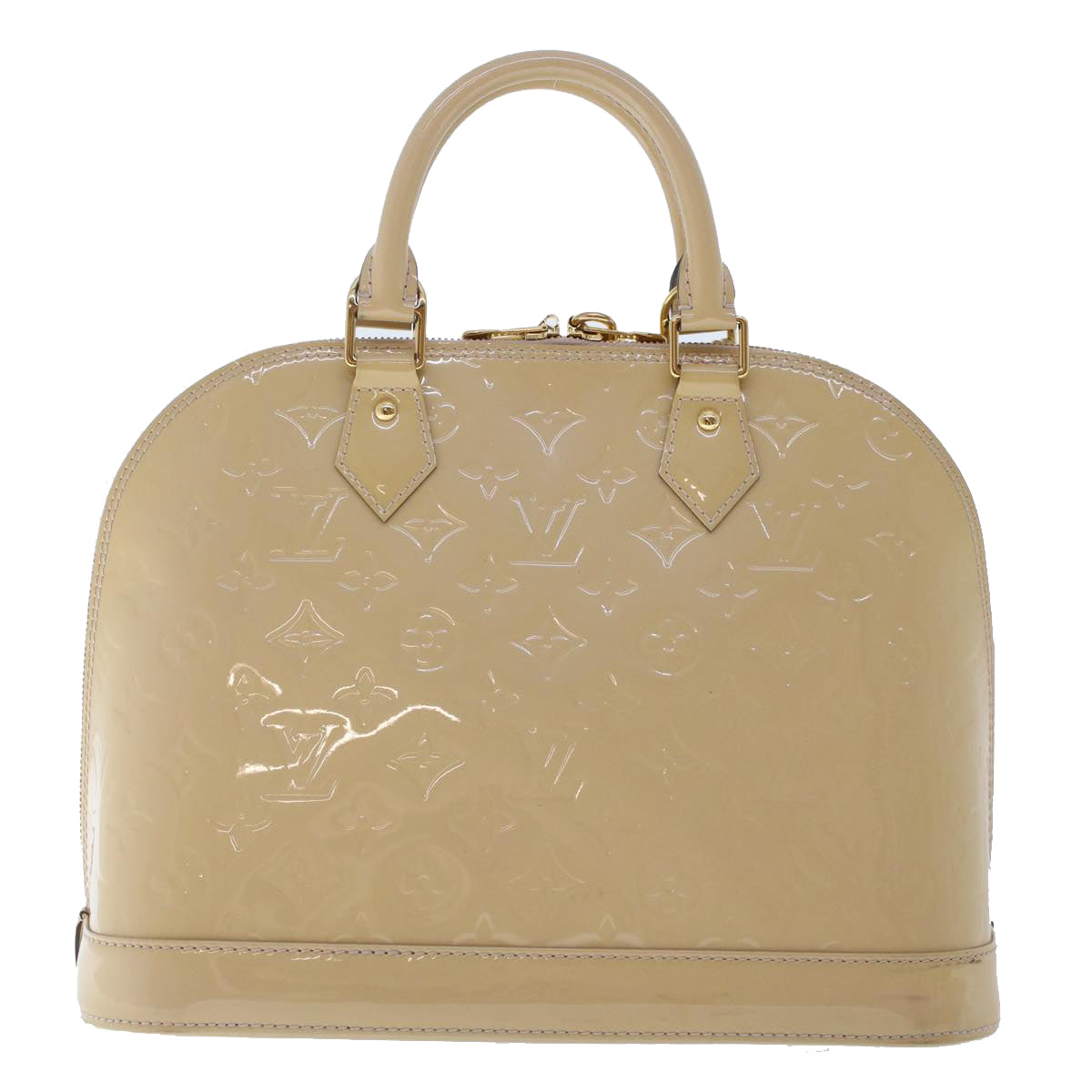 LOUIS VUITTON Monogram Vernis Alma PM Hand Bag 2way Beige M90170 LV Auth 49459 - 0