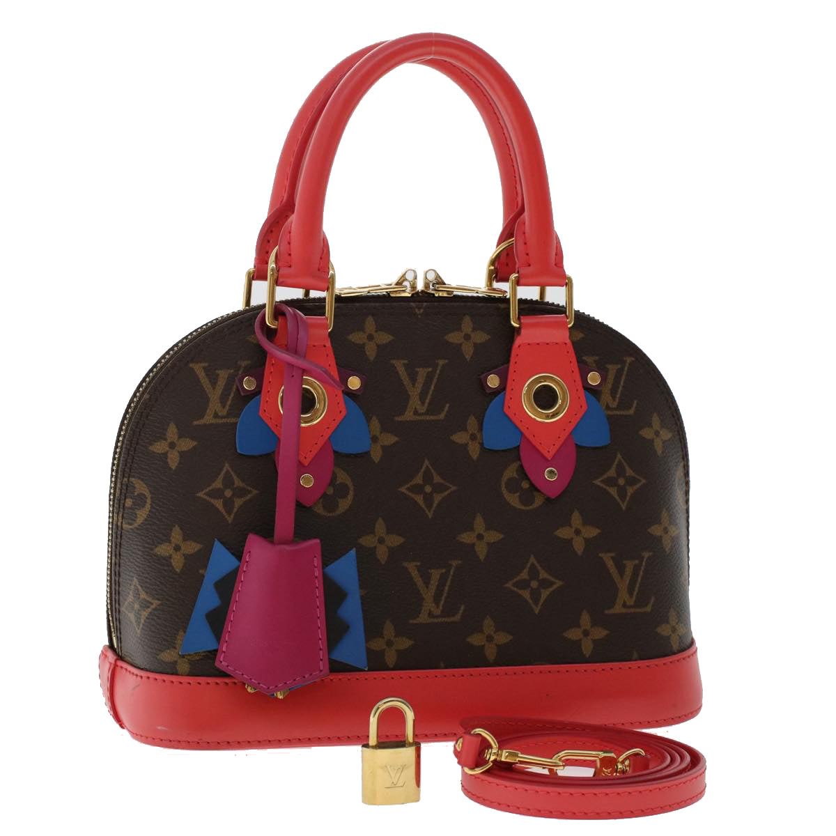 LOUIS VUITTON Monogram Totem Alma BB Hand Bag Red M41659 LV Auth 49551A