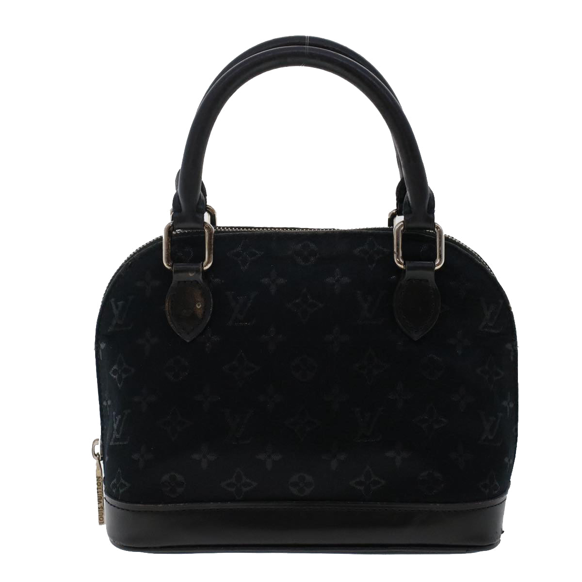 LOUIS VUITTON Monogram Satin Little Alma Hand Bag Black M92146 LV Auth 49560