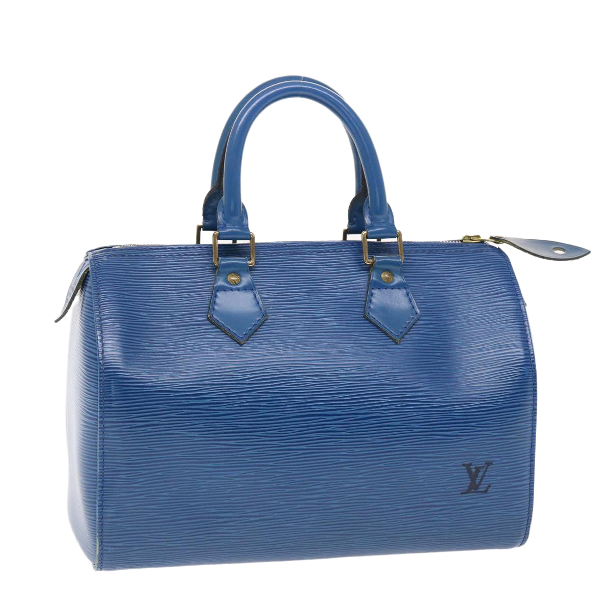 LOUIS VUITTON Epi Speedy 25 Hand Bag Toledo Blue M43015 LV Auth 49569