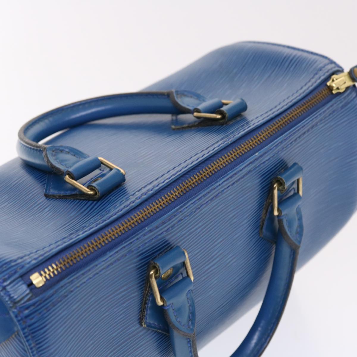 LOUIS VUITTON Epi Speedy 25 Hand Bag Toledo Blue M43015 LV Auth 49569