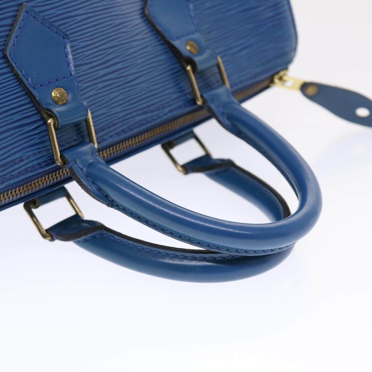 LOUIS VUITTON Epi Speedy 25 Hand Bag Toledo Blue M43015 LV Auth 49569