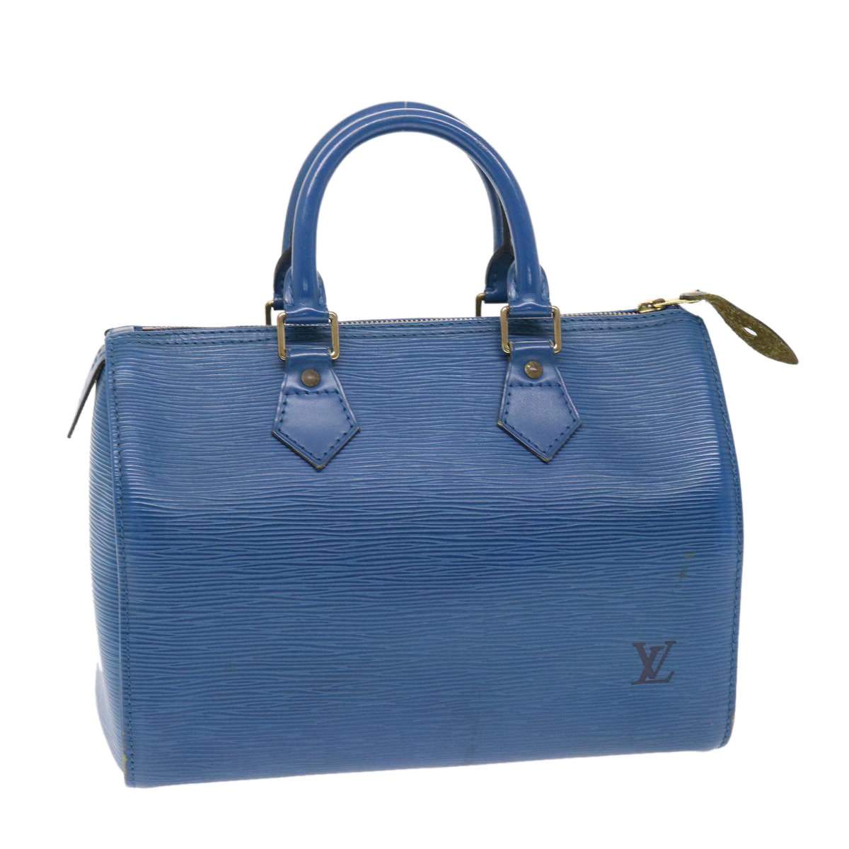 LOUIS VUITTON Epi Speedy 25 Hand Bag Toledo Blue M43015 LV Auth 49570