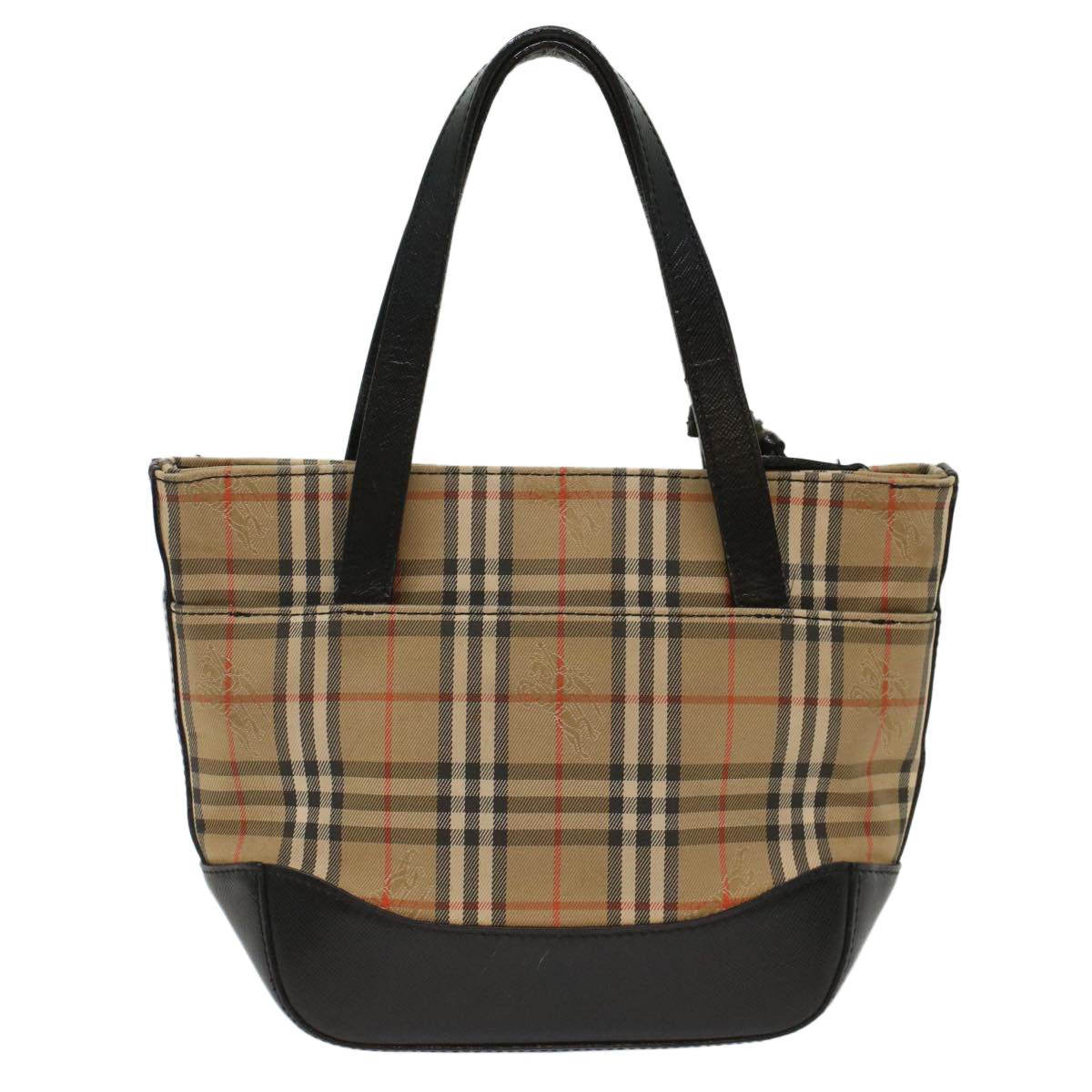 BURBERRY Nova Check Hand Bag Nylon Leather Beige Auth 49617 - 0