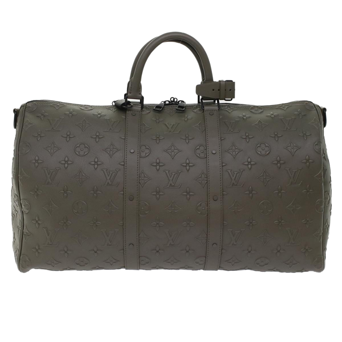 LOUIS VUITTON Monogram Seal Keepall Bandouliere 50 Bag Khaki M57963 Auth 49623A