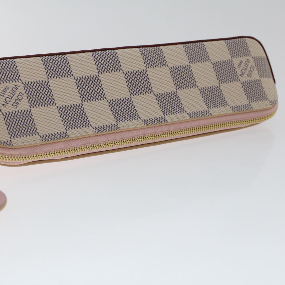 LOUIS VUITTON Damier Azur Trousse Elizabeth Pen Case GI0389 LV Auth 49658A