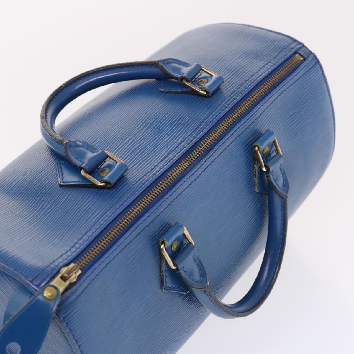 LOUIS VUITTON Epi Speedy 30 Hand Bag Toledo Blue M43005 LV Auth 49660