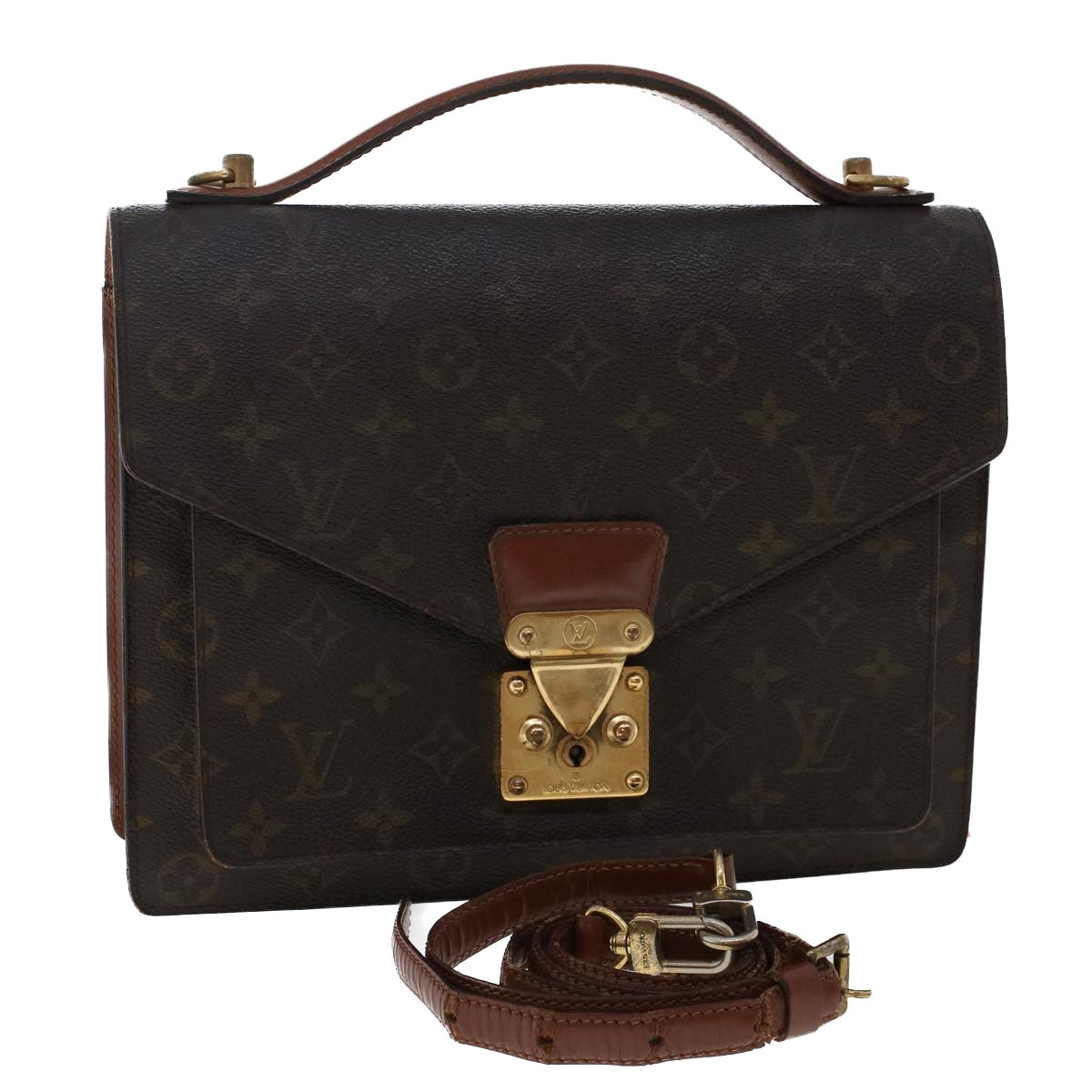 LOUIS VUITTON Monogram Monceau Hand Bag 2way M51185 LV Auth 49712