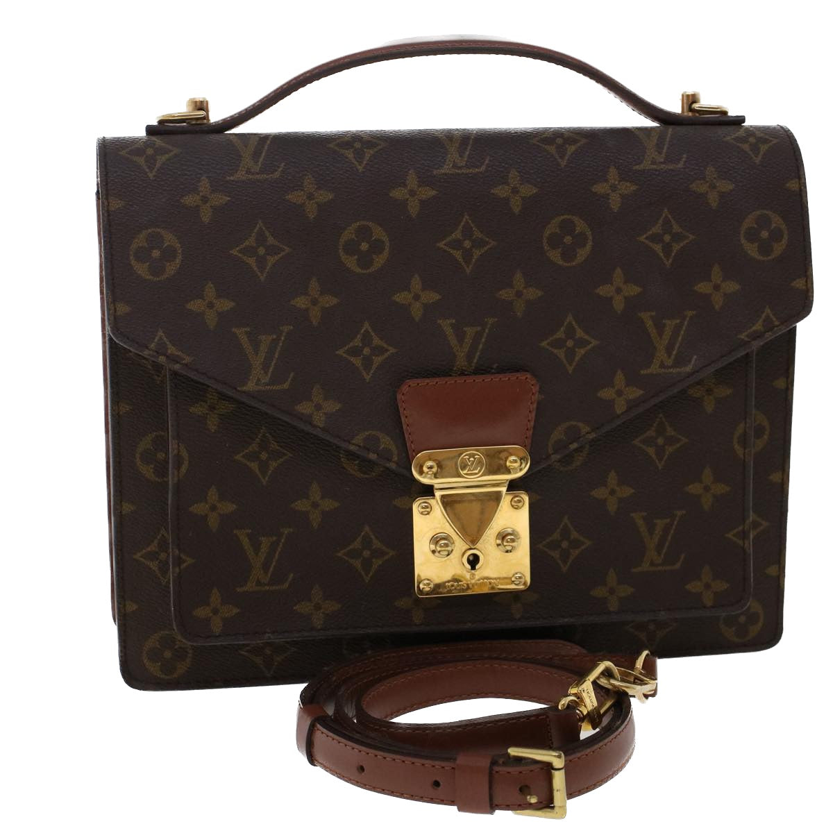 LOUIS VUITTON Monogram Monceau Hand Bag 2way M51185 LV Auth 49713