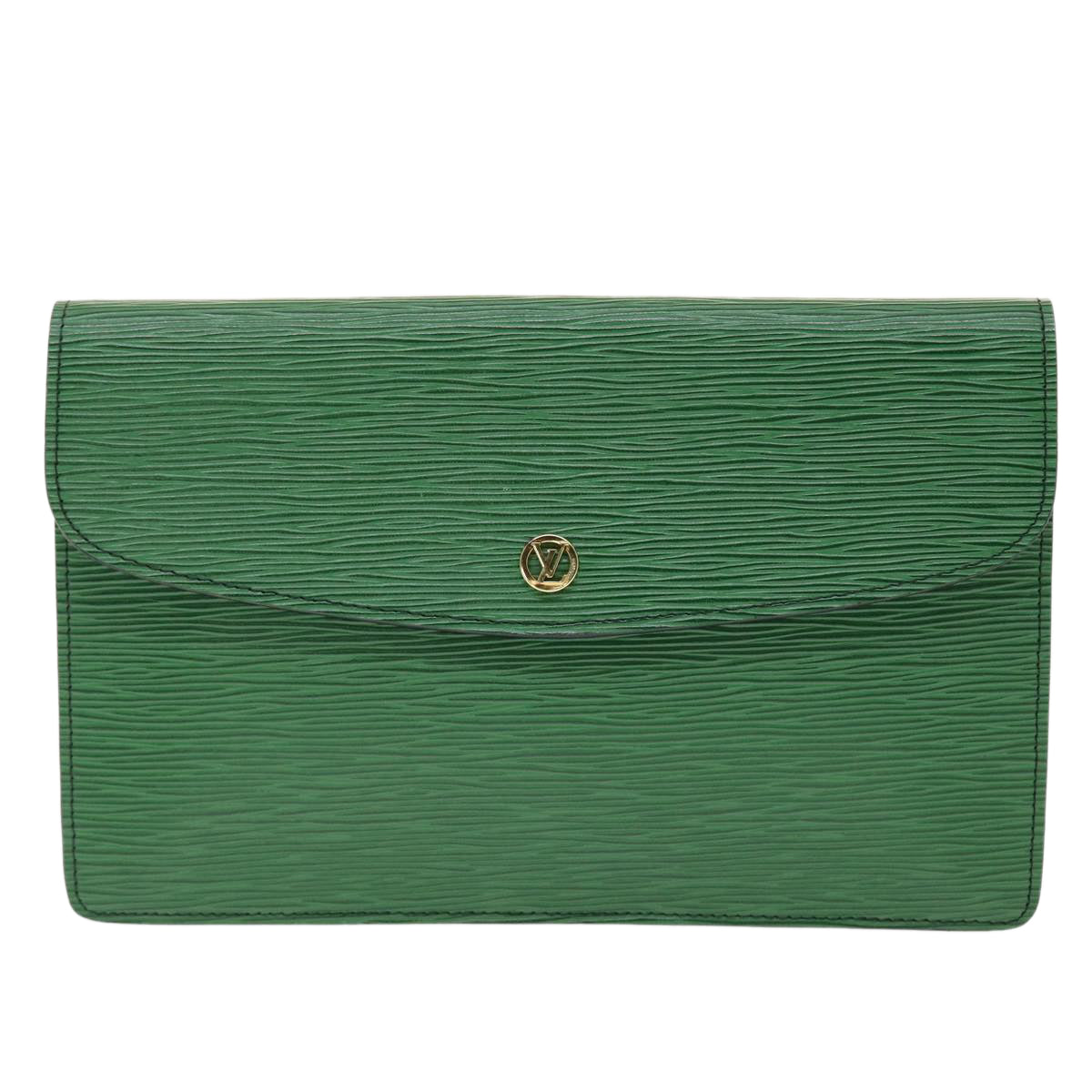 LOUIS VUITTON Epi Montaigne 27 Clutch Bag Green M52654 LV Auth 49747