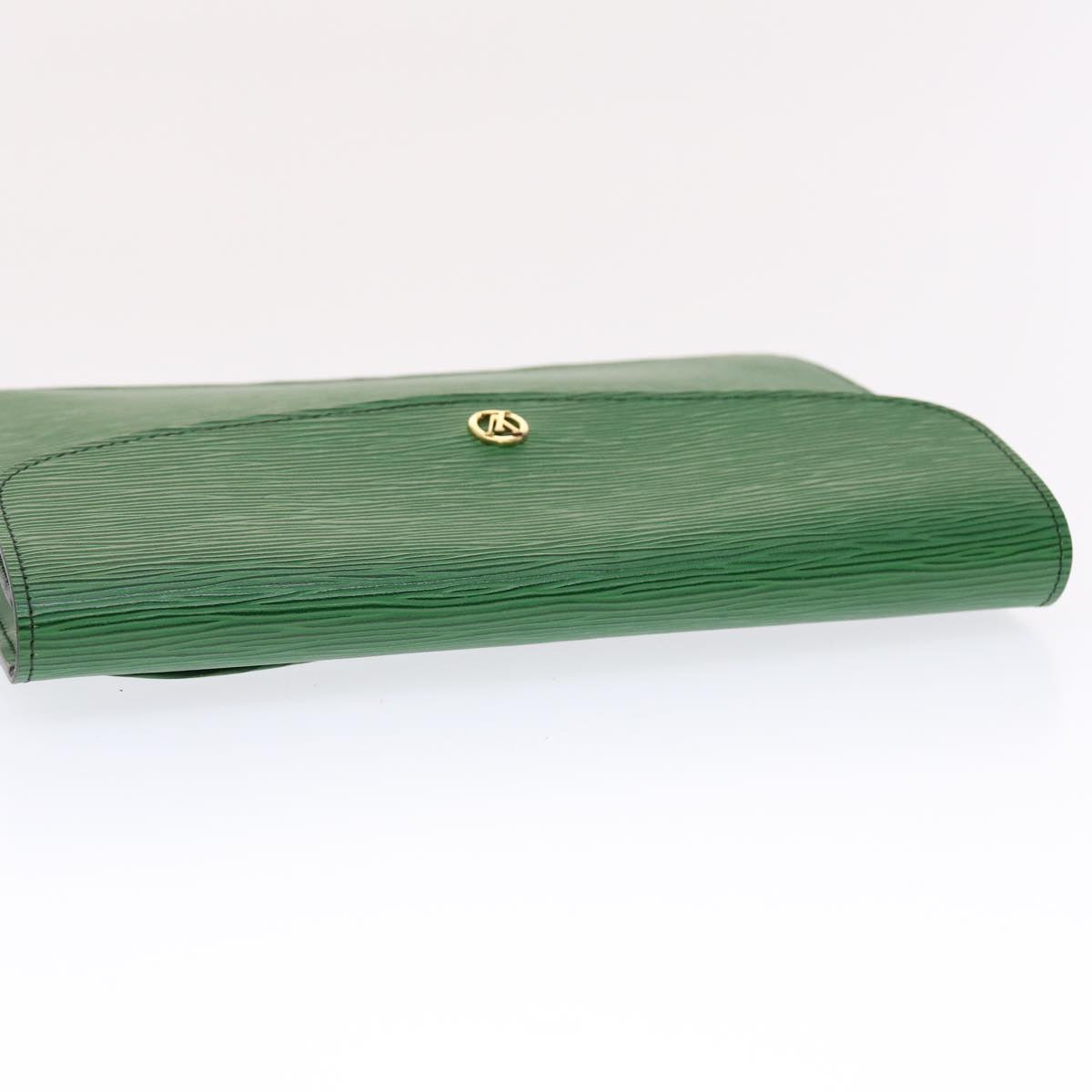 LOUIS VUITTON Epi Montaigne 27 Clutch Bag Green M52654 LV Auth 49747