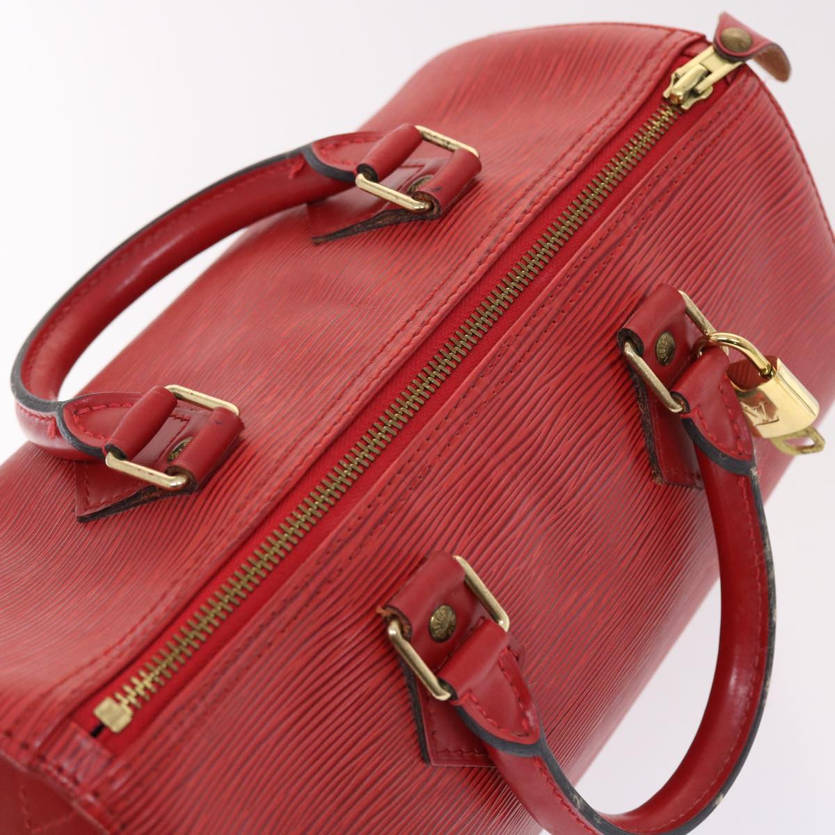 LOUIS VUITTON Epi Speedy 25 Hand Bag Castilian Red M43017 LV Auth 49755