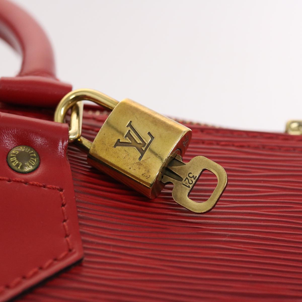 LOUIS VUITTON Epi Speedy 30 Hand Bag Castilian Red M43007 LV Auth 49758