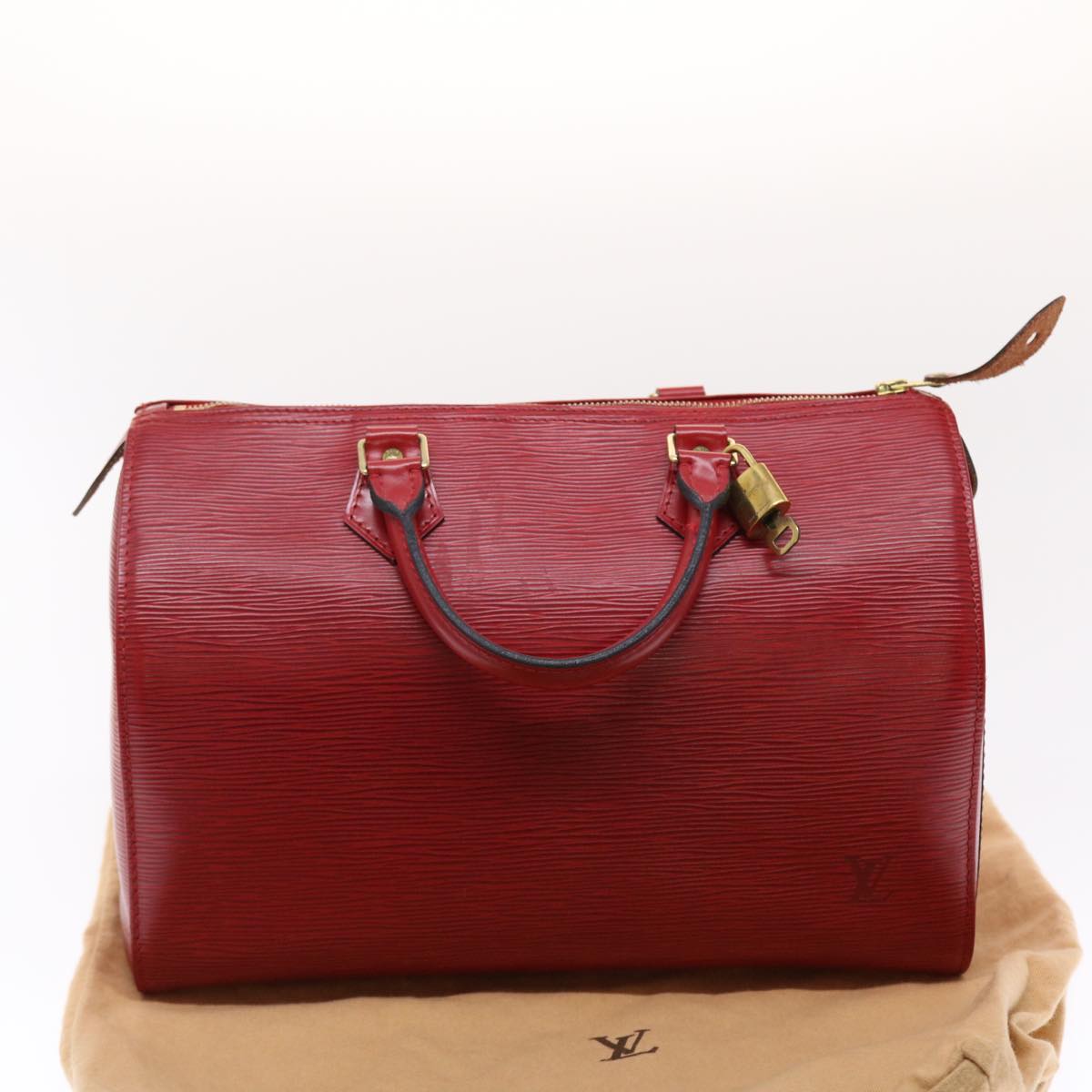 LOUIS VUITTON Epi Speedy 30 Hand Bag Castilian Red M43007 LV Auth 49758