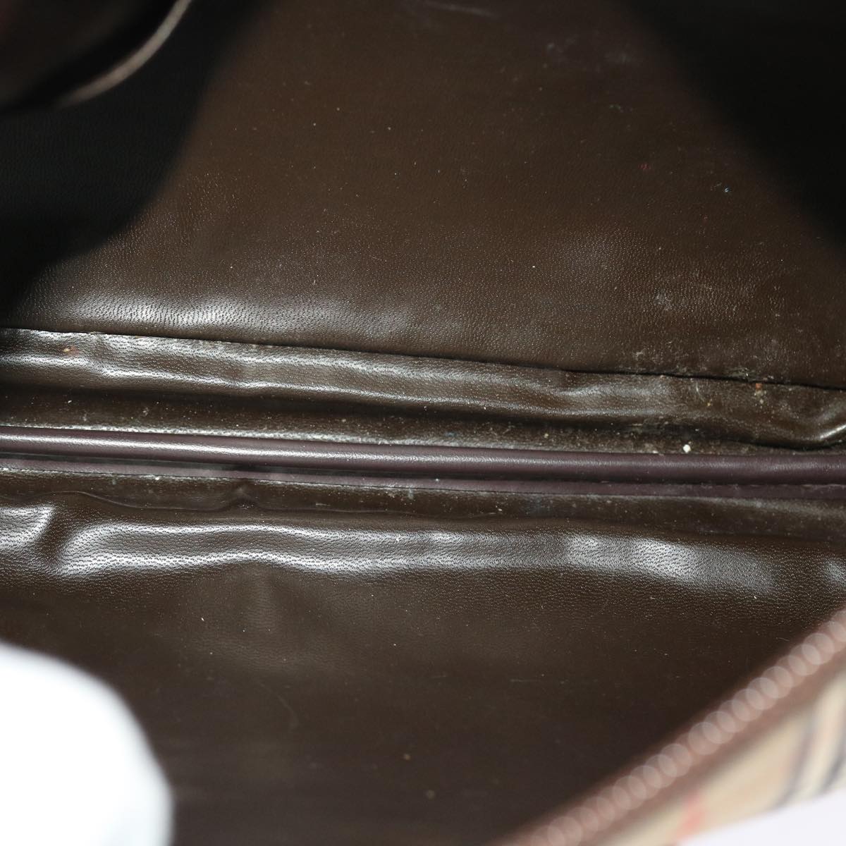 Burberrys Nova Check Clutch Bag Canvas Leather Beige Brown Auth 49771