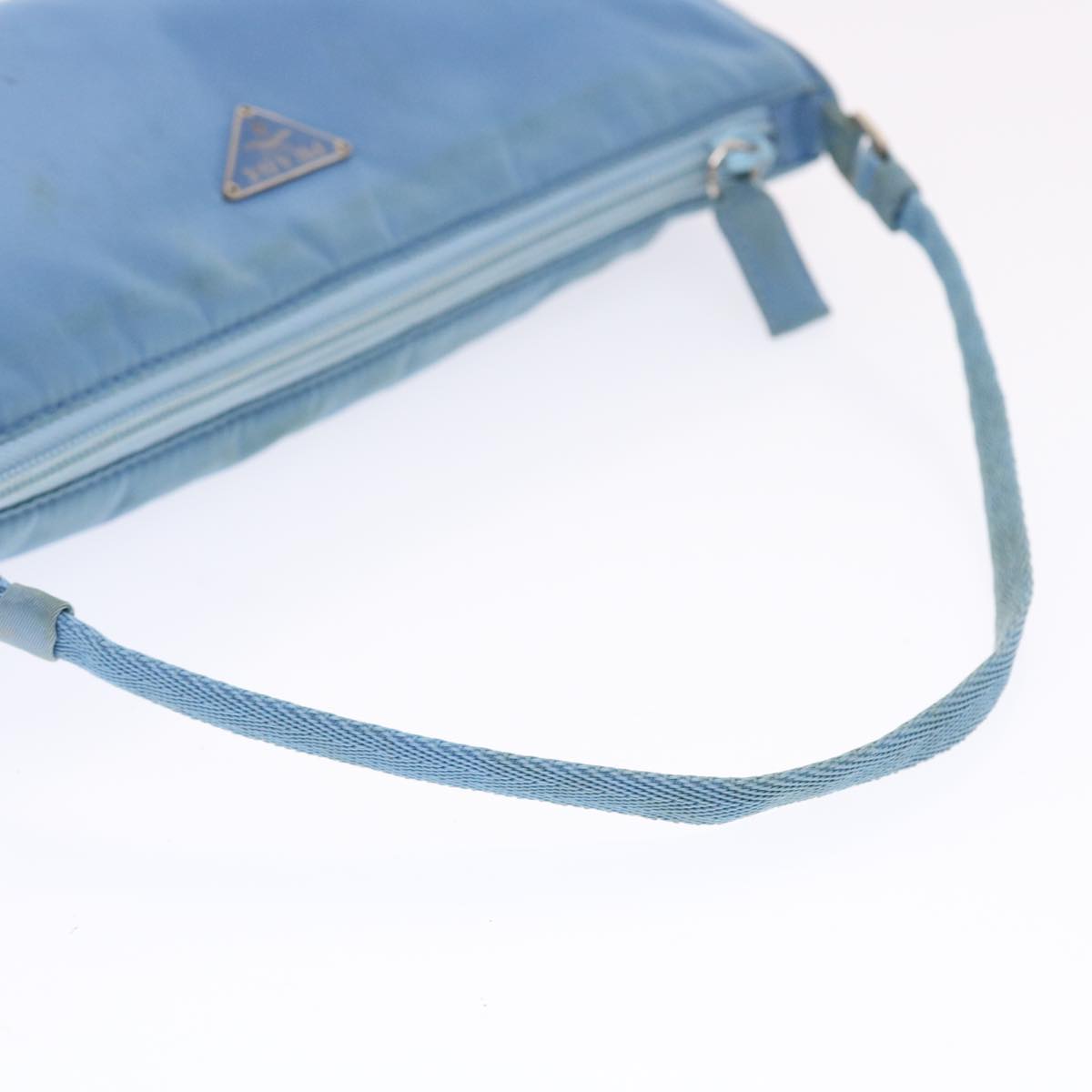 PRADA Accessory Pouch Nylon Light Blue Auth 49774