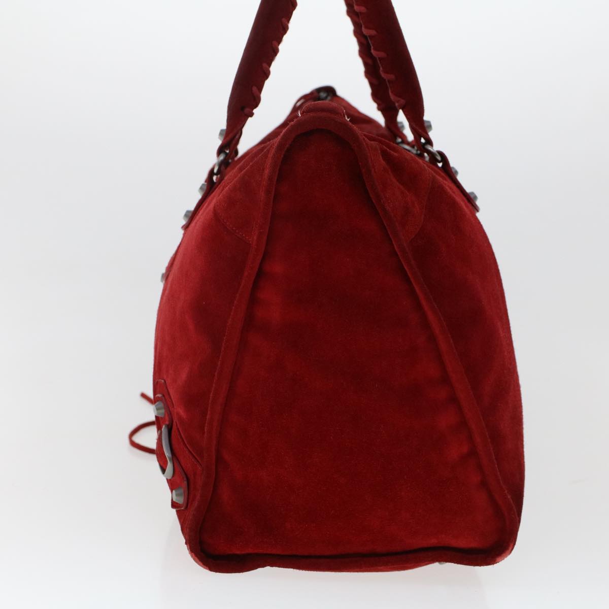 BALENCIAGA The Work Hand Bag Suede Red Auth 49776