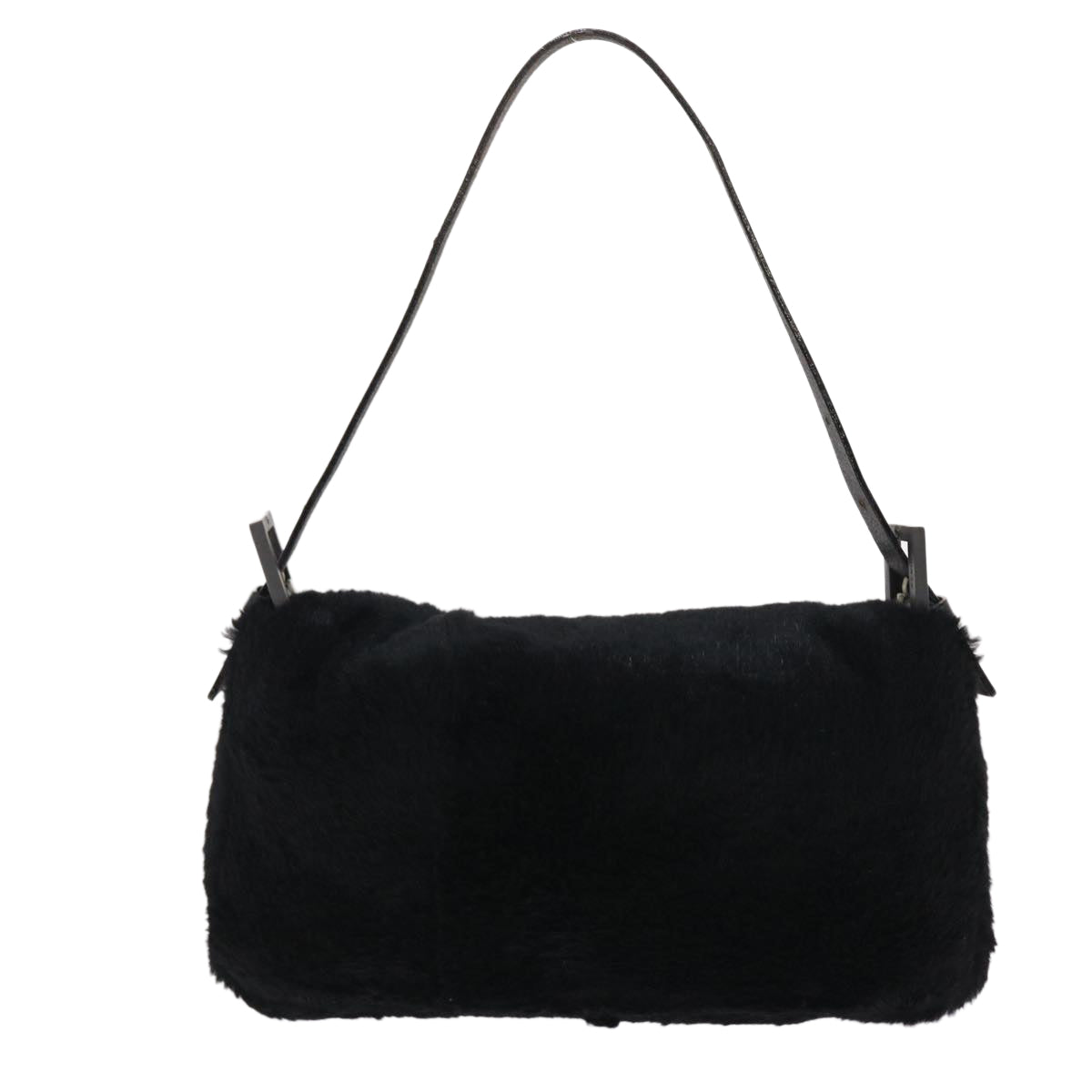 FENDI Mamma Baguette Shoulder Bag Fur Black Auth 49782 - 0