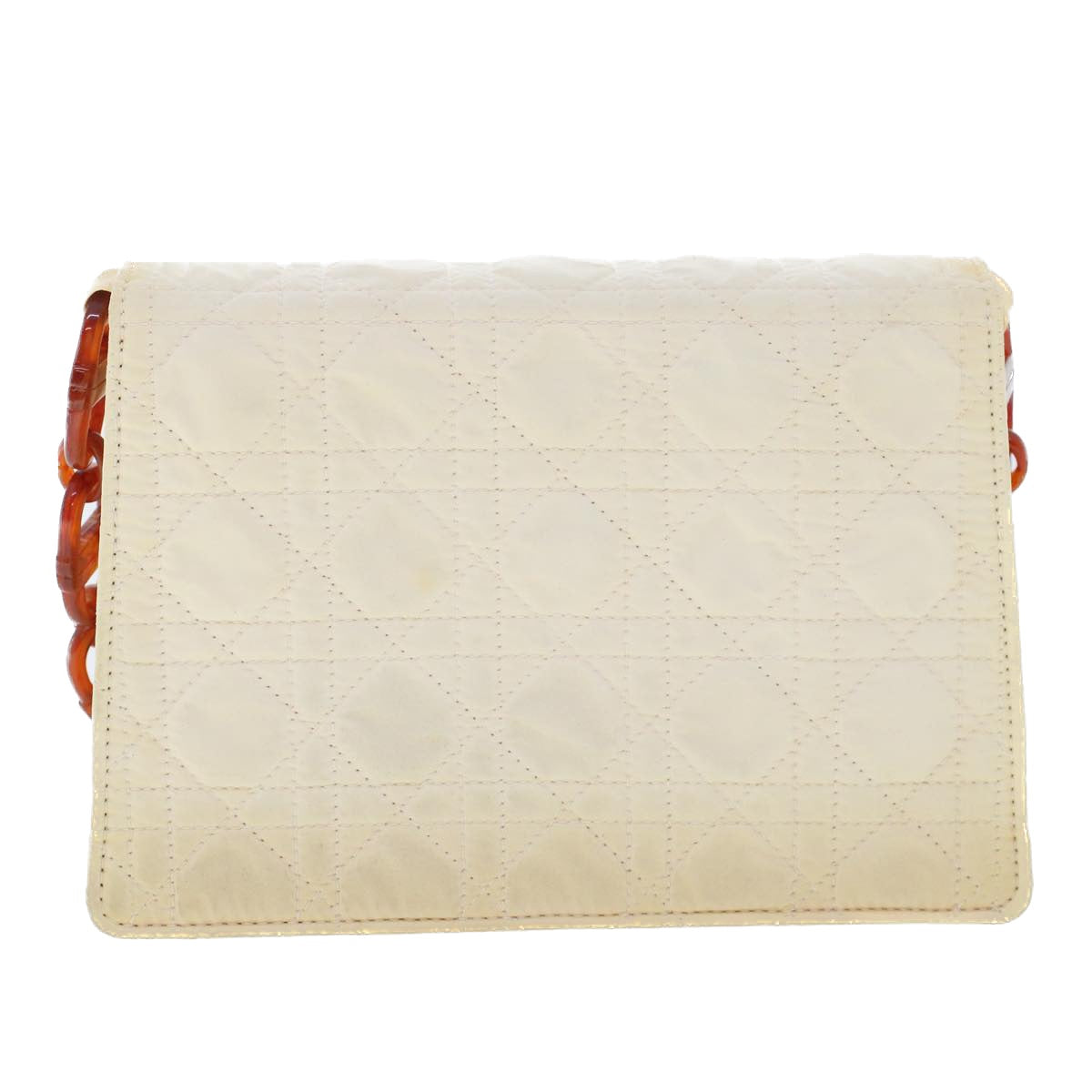 Christian Dior Quilted Canage Shoulder Bag Nylon White Auth 49813 - 0