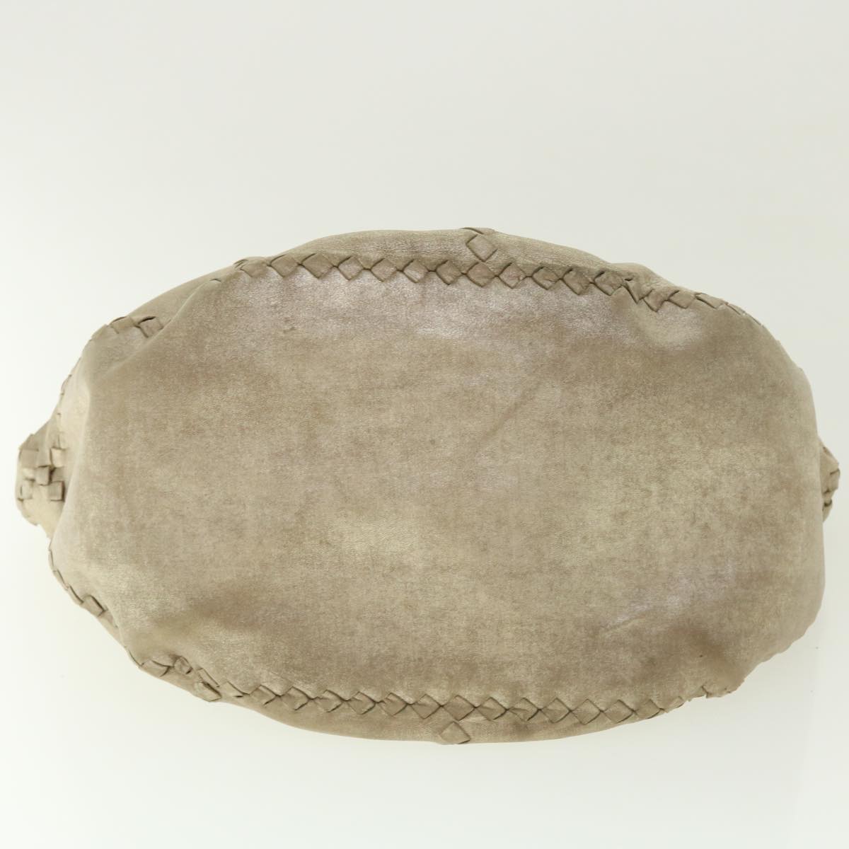 BOTTEGA VENETA INTRECCIATO Hand Bag Leather Gold Auth 49814