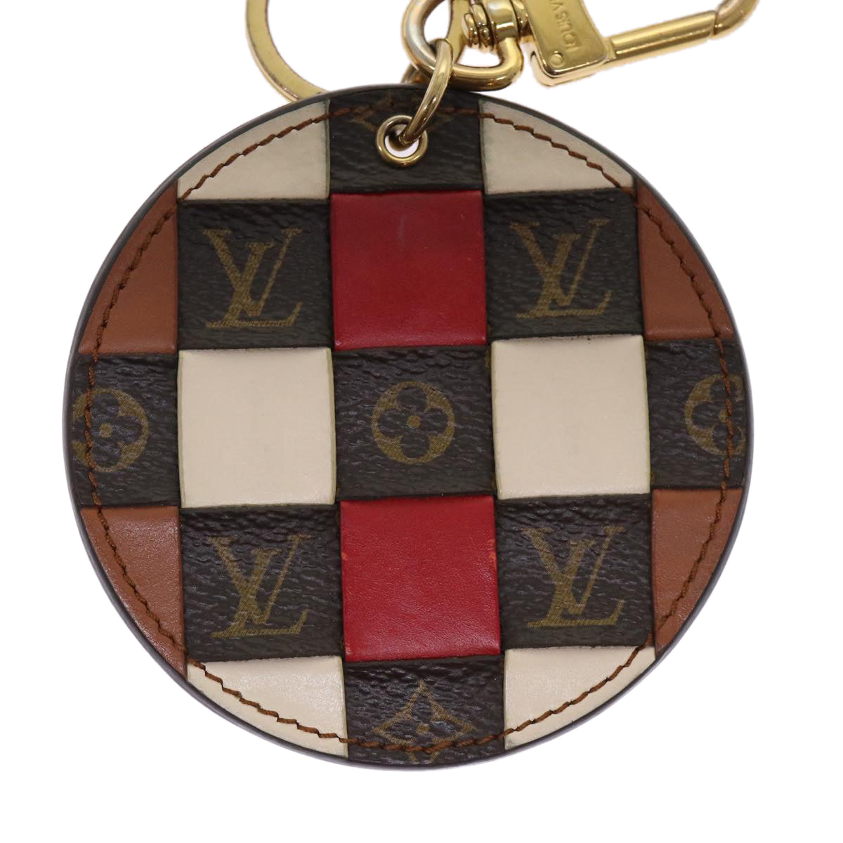 LOUIS VUITTON Monogram Porte Cles Monogram Check Key Holder M68657 LV Auth 49861