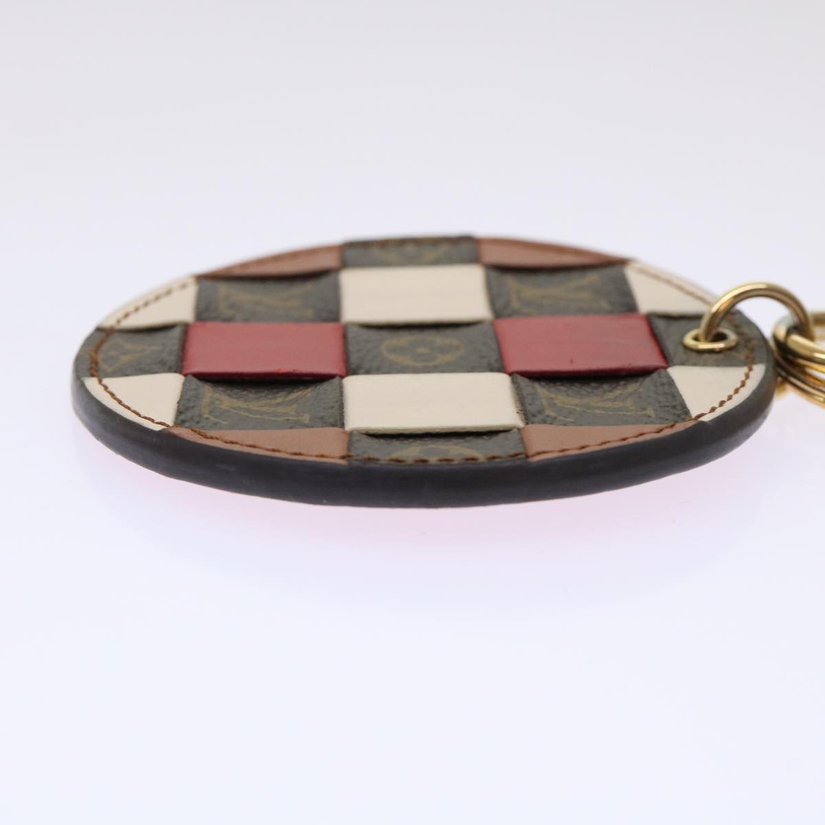 LOUIS VUITTON Monogram Porte Cles Monogram Check Key Holder M68657 LV Auth 49861