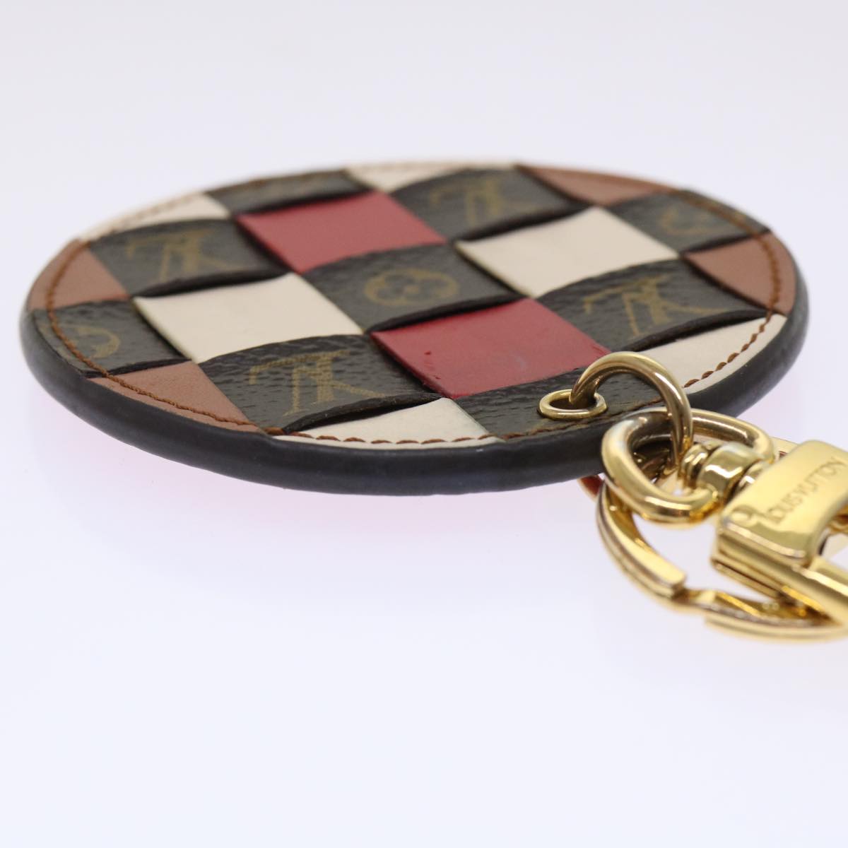 LOUIS VUITTON Monogram Porte Cles Monogram Check Key Holder M68657 LV Auth 49861