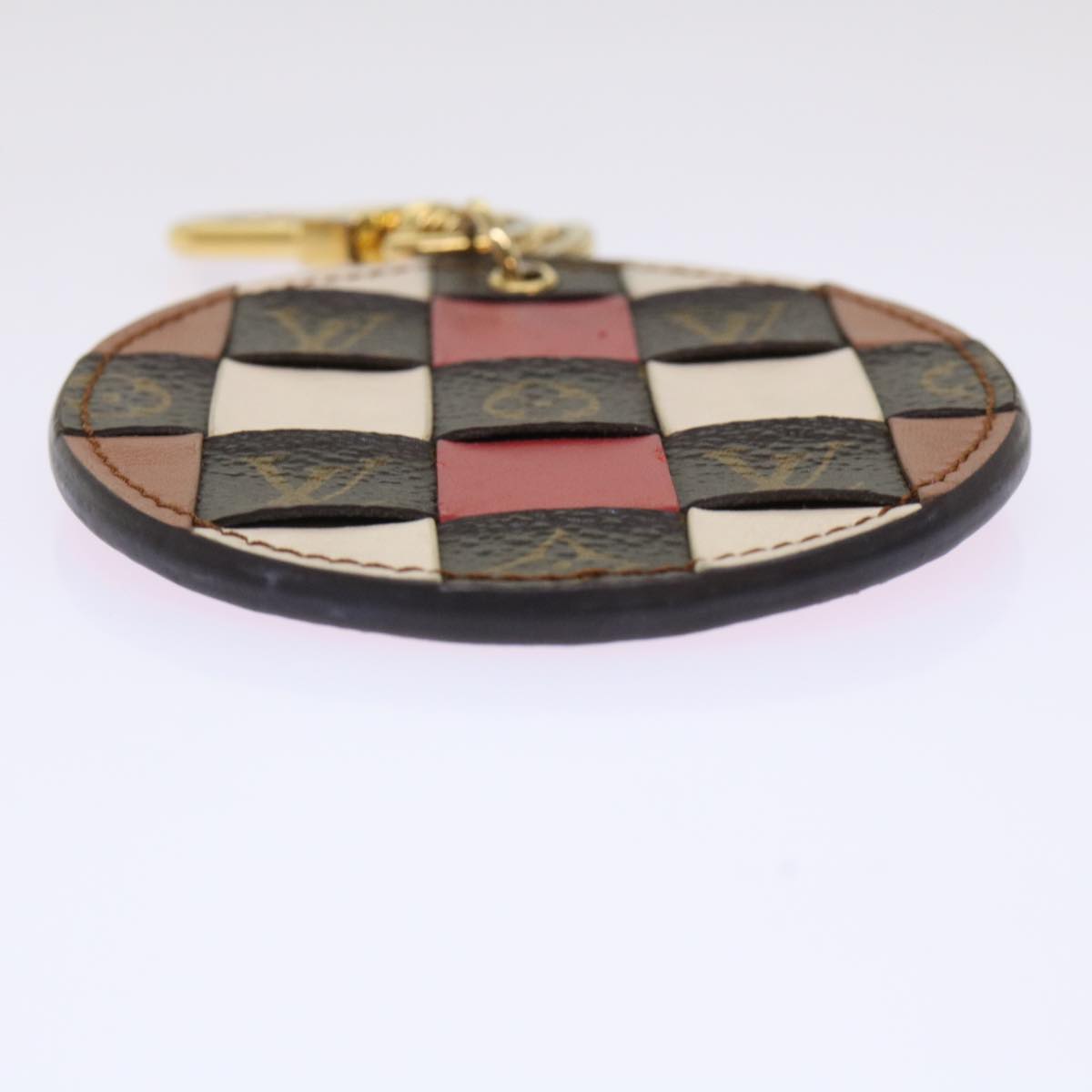 LOUIS VUITTON Monogram Porte Cles Monogram Check Key Holder M68657 LV Auth 49861