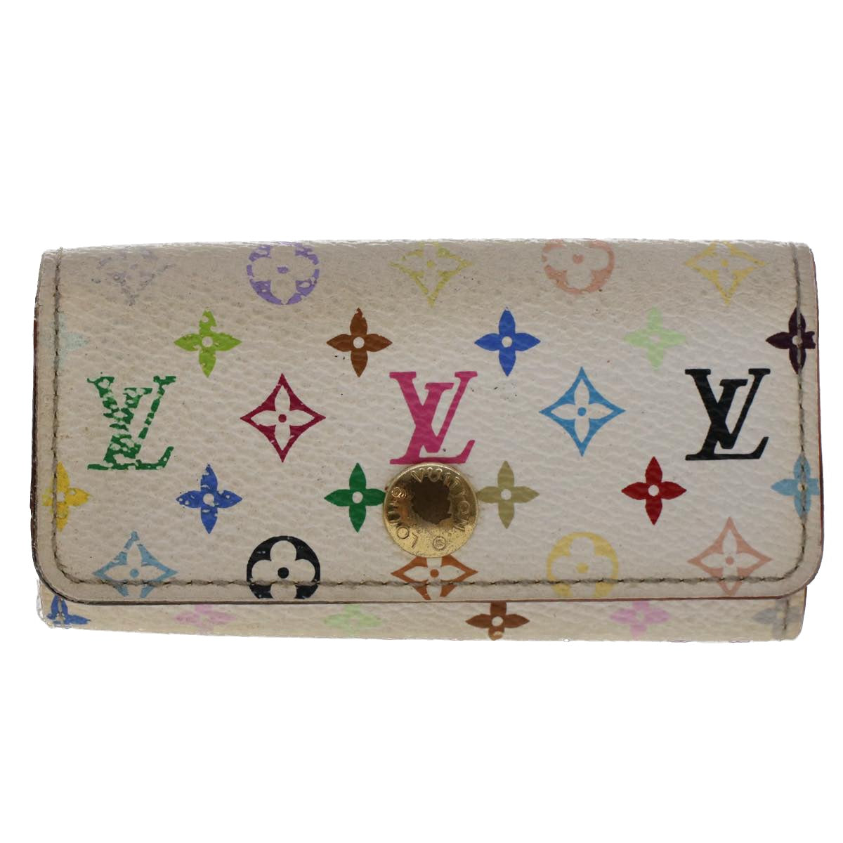 LOUIS VUITTON Monogram Multicolor Multi Cles 4 Key Case White M60043 Auth 49872