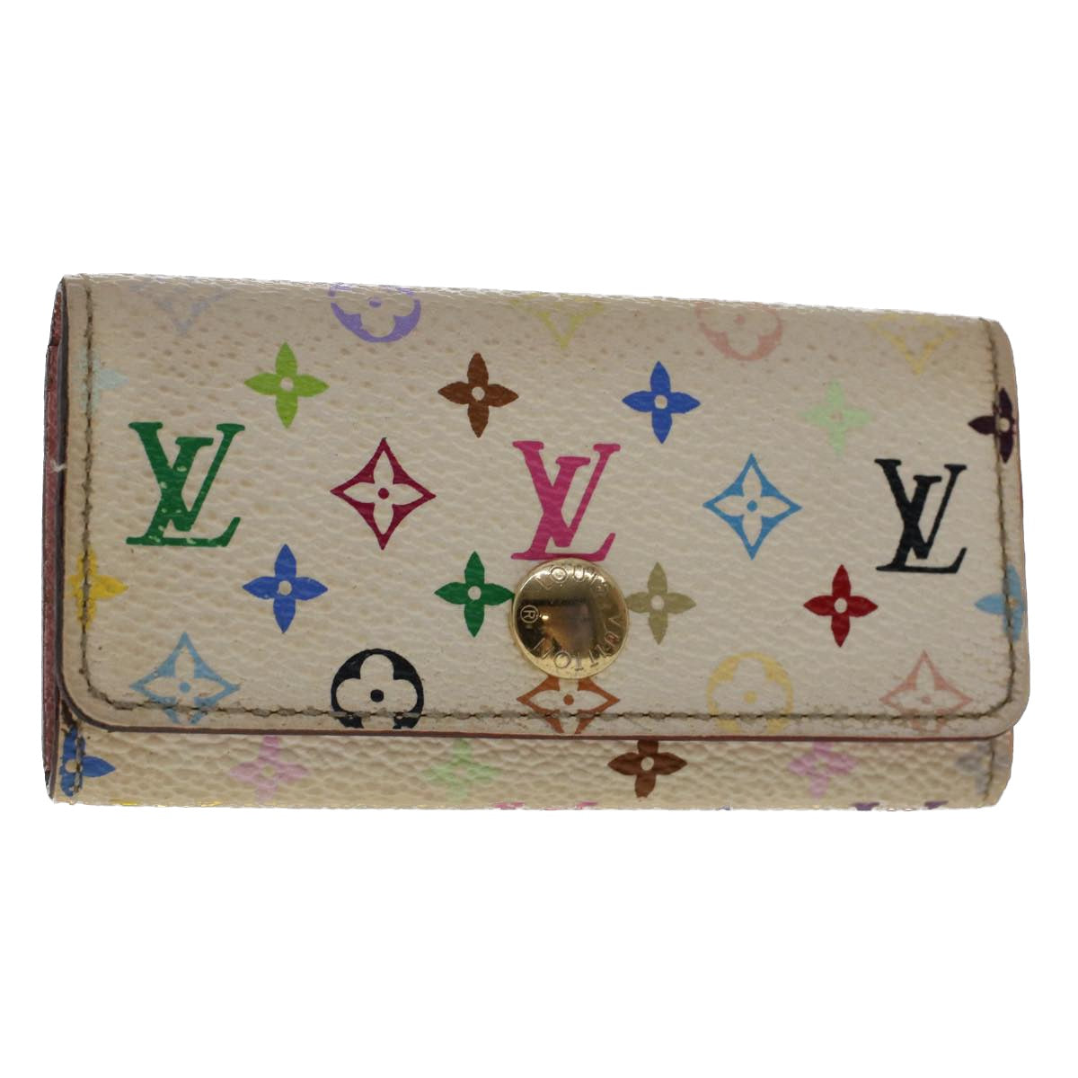 LOUIS VUITTON Monogram Multicolor Multi Cles 4 Key Case White M60043 Auth 49877