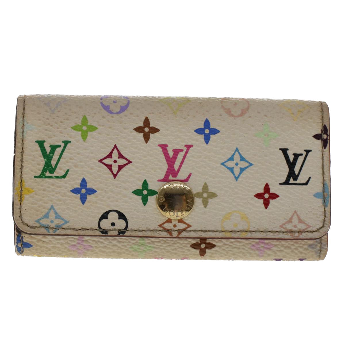 LOUIS VUITTON Monogram Multicolor Multi Cles 4 Key Case White M60043 Auth 49877